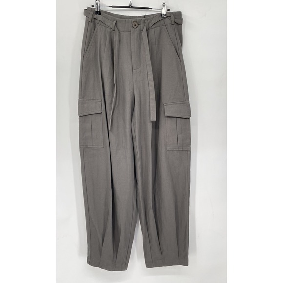 Pretty Little‎ Thing Cargo Tie Waist Joggers Gray Cargo  Size Small - Picture 1 of 8